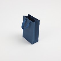 친환경 남색 종이 쇼핑백 손잡이 봉투 포장 직사각 고급 무지 백 떡 꽃 꽃다발 선물용 선물 포장 세로 미니