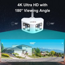 펫캠 펫cctvLS 비전 4K 8MP WiFi 보안 카메라 180 ° 초광각 무선 IP 스마트 인간/차량/애완 동물 감지, 04 8MP Add 128G Card_03 AU 플러그