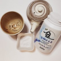 용융 도자기에서 구운 천일염 소금, 500g, 1개