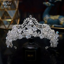 티아라 왕관 셀프 웨딩 유럽풍 크라운 머리장식 대기 크리스탈 왕관 프린세스, 01.실버