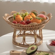 류블류샵 라탄 플라워 화분 바구니 테이블북유럽 인테리어 촬영 소품 바스켓 협탁, large