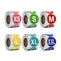 사이즈 스티커 의류 포장 옷 치수 표시 종이 원형 라벨 500장 25mm