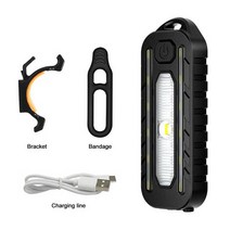 LED 레드 블루 어깨 경찰 빛 USB C 충전식 깜박이 안전 참신 조명 미니 키 체인 손전등 자전거 경고등, Type C