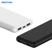 넥스톰 슬림 듀얼 보조배터리 10000mAh + 5핀케이블 + C타입젠더 + 8핀젠더 NXT-10000A 화이트
