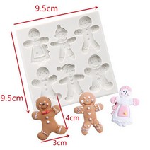 눈송이몰드 초콜릿 장식 곰 가정용 생일 제과제빵 데코레이션, 러블리눈인형실리콘몰드색상랜덤총약:9.5X1cm