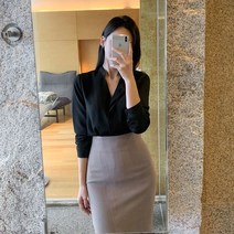 세인트마리 세인트마리 멜로디 이중 카라 블라우스_블랙 (3colors)