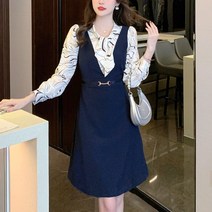패스타임 패션 원피스 여성 봄 배색 날씬해보이는 키작녀코디 하프 원피스