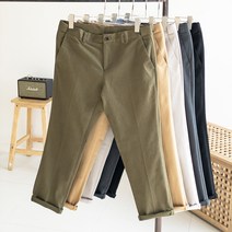 남자 면바지 슬랙스 히든밴딩 스판 빅사이즈 치노팬츠 ( 기본 일자핏 )