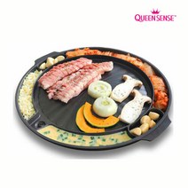 퀸센스 만능 곱창 삼겹살 고기 구이판 대형 원형 불판 40cm, 단일속성