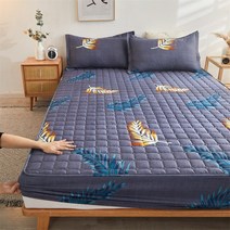 라지킹침대 두꺼운 퀼트 장착 침대 시트 퀸 킹 사이즈 미끄럼 방지 방진 커버 1 장, [06] 2pcs 47x74pillowcase, [01] fengqin