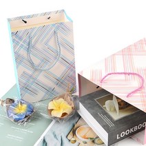 사선체크쇼핑백 디자인쇼핑백 종이백 선물케이스 선물상자 포장봉투, 색상/사이즈, 대 - 그린