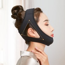 엔피몰 처짐방지 얼굴 리프팅 밴드 V라인 브이라인 땡김이 이중턱 마사지 턱살 페이스 압박, 1p, BLACK
