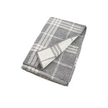 PRODIGAL 프로디걸 캐시미어 100% 체크무늬 담요 무릎담요 100cm x 70cm 샌드베이지, 라이트그레이