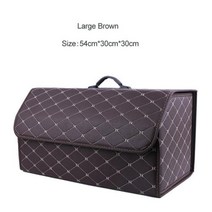 푸드트레일러 범용 PU 접이식 캠핑용 자동차 트렁크 정리 수납함 인테리어 부품 액세서리, Brown large