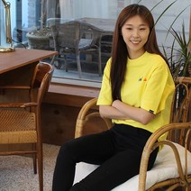 플레이몬스터 미니 테트리스 심플 반팔 티셔츠 / 비비드 컬러 데일리 루즈핏 오버핏 / 여성 여자