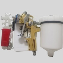 SUTU 4000B 페인트 스프레이건 HVLP 1.3mm 깍지 높은 분무 공압 도구 총 수리 페인팅 600CC, 01 4000B Gold 1.3MM