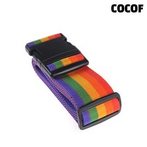 [5개입] 코코프 버클 압축벨트 캠핑 스트랩 다용도 웨빙스트랩 고정 조임끈 50mm x1.65m, 레인보우 5개