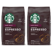 Starbucks 스타벅스 다크 로스트 에스프레소 분쇄 커피 12oz(340g) 2팩