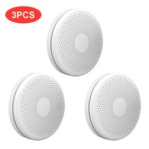 일산화탄소 측정기 감지기 경보기 2 in 1 버전 와이파이 기능 및 스마트 라이프 연기 센서 앰프 일산화 공동 가스 연기 화재, 3개