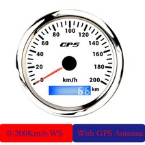 오토바이 안테나 오토바이안테나 케이블 장식 경광등 선박용 85mm gps 속도계 7 색 백라이트 30 200kmh 보트 자동차 트럭 속도 게이지 미터 gps 안테나 포함 호환, 200kmh ws, 협력사