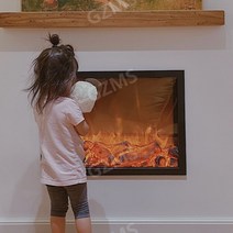 벽난로모형 엔틱 반원콘솔 인테리어 벽난로 장식장, 테두리가 있는 맞춤형 전면 + 장식용 불꽃