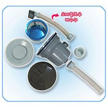 DN다나1_싱크대배수구 대형세트 싱크대배수구 +JP398U502ML ▤오버플로우, 사각1 오버플로우