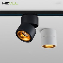 인테리어 레일 핀 조명 거실 테이블 식탁 등 표면 장착 Led 다운라이트 220V Led 스포트 라이트 7W 12W 15W 110V 가정용 천장 램프용 라운드 다운라이트, 01 7W White, 05 Only Black Rail