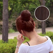 똥머리 부분가발 짧은머리도 가능한 당고머리 내츄럴브라운