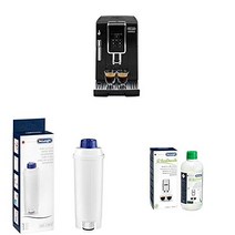 DeLonghi Dinamica ECAM 커피 머신| 정수 필터 + EcoDecalk 디스케일러가 있는 모든 DeLonghi 전자동 커피 머신용 액세서리 | 4가지 석회질 제거 과정을 위한 범용 석회질 제거제 은색, 은, 세트에 정수 필터와 번들
