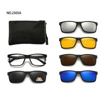변색렌즈 선글라스 6In 1 편광 광학 마그네틱 선글라스 클립 자석 폴라로이드 상자 포함 태양 안경, 03 2305_01 SHOW AS PICTURE