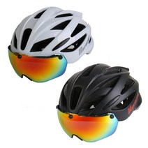 SR 우라칸 자전거 고글헬멧 자전거헬멧 미러고글 헬맷, 무광 블랙/레드