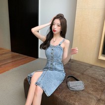 [Myshe]여성 패션 빅사이즈 멜빵치마 청 원피스 QLTT307LY04