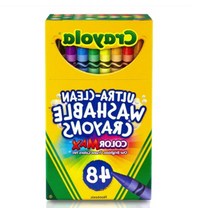 크레욜라워셔블 유치원 어린이집 수성분필 미국산 크레욜라 울트라클린 수성크레용48색, 단일