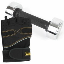 SPOKY 크롬 아령 12kg 820 헬스 장갑 덤벨 상체 운동, S, 선택완료