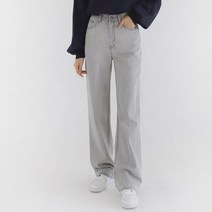 [바보사랑] 여자 그레이청 회색 통바지 와이드핏 롱 데님팬츠