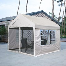캐노피 천막 몽골 텐트 옥상 포차, 8)2X2 4면+모기장 추가(프레임,천장천막 미포함)