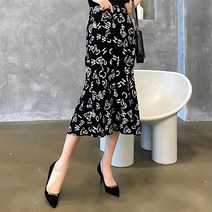 [파스텔]솜샤꽃니트스커트 니트스커트 스커트 꽃무늬스커트 정장스커트