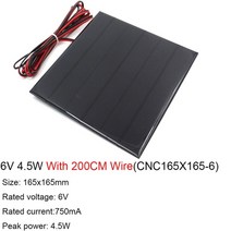 6v 태양 전지 패널 30 100 200cm 와이어 미니 태양계 diy 배터리 휴대 전화 충전기 0.6w 1w 1.1w 2w 3w 3.5w 4.5w 6w 10w, 6v 4.5w