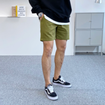 간빠레 남성용 베이직 4부 허리밴딩 린넨 반바지