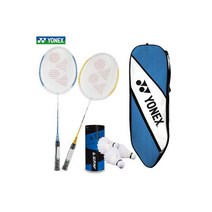 YONEX 배드민턴 라켓 (GR-ALPHA) 2개 + 풀커버 가방 + 셔틀콕 3개 풀세트 학교수업 레저 입문용