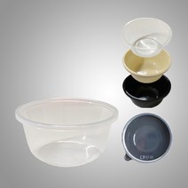 행복물류 사출용기 사출밥그릇 360ml 900세트 검정색(뚜껑포함)
