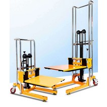 유압 간이 지게차 화물용 리프트 승강기 400KG + 선반, 일반 400KG-0.9m 범용 휠(커버 포함)