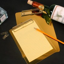 골드 메탈 클립보드 메뉴판 가격표 엔틱 인테리어 소품 차트3사이즈 [Gold Metal Clipboard for Menu Antique Item Interior 3 Sizes], M(A5 size)