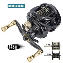 [해외]뜨거운 판매 GBC200 143g 초경량 탄소 섬유 BFS 베이트 캐스팅 낚시 릴 왼쪽 오른손 더블 스풀 낚시 베이트 캐스팅 릴, 금, 7