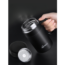 보온 보냉 컵 물병 텀블러 머그컵 스테인레스 손잡이, 샴페인골드420ml