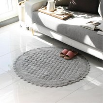 촬영용 심플 원형러그 면 발매트 자취방 주방발판 미끄럼방지 부엌정리 새집꾸미기, 그레이(150)