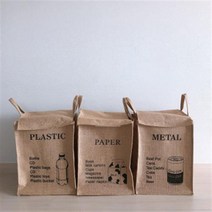 비올티 가정용 3단 부직포 플라스틱 스탠드 재활용 분리수거 가방 함 망, 메탈