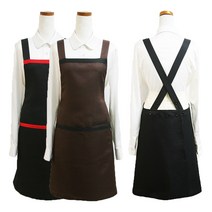 쿡셰프 X형 라인배색 앞치마 2종 택1, 블랙, 1개