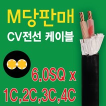 토탈싸인 다양한 SQ 국산 CV전선 M재단판매 4SQ 6SQ 10SQ 16SQ 25SQ 35SQ 50SQ 95SQ 150SQ 1C 2C 3C 4C 국산전선 TFR CV, 1개, 6SQ x 2C