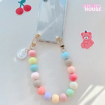 아이폰 갤럭시 LG 진주 구슬 스트랩 손목 체인 핸드폰줄 폰케이스 SL005 매트왕구슬 손목(키링)